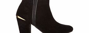 Carlton London Black suede contrast detail ankle boots