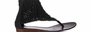 Carlton London Black woven ankle sandals