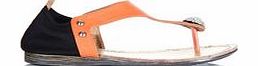 Carlton London Crystal trim orange sandals