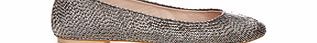 Carlton London Silver hand-beaded embellished flats