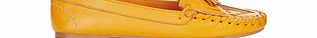 Carlton London Yellow leather slip-on loafers