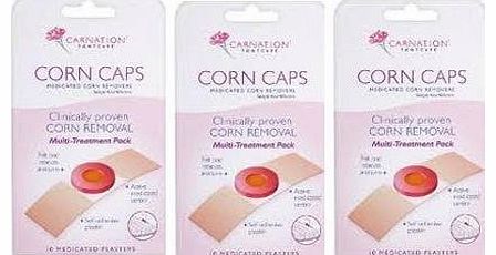 Carnation Footcare Corn Caps x 10-PACK OF 3