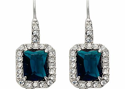 Carolee Simply Blue Rectangular Drop Earrings,