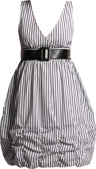 Stripe Ruched Hem Dress
