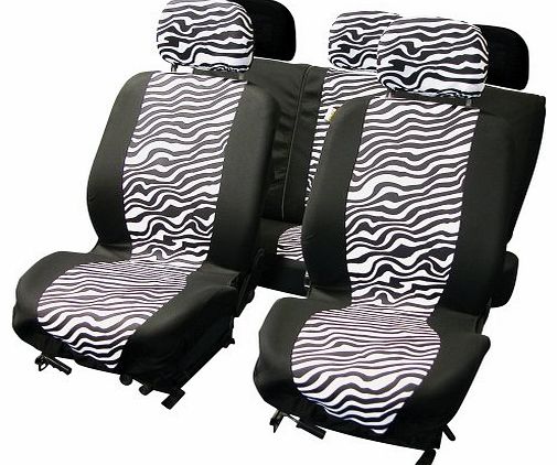 Carpoint 0310120 9-Piece Car Seat Cover Set Airbag-Suitable Zebra