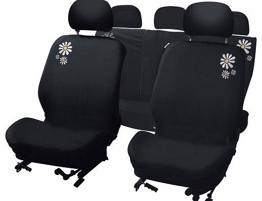 Carpoint 0310123 9-Piece Car Seat Cover Set Airbag-Suitable Daisy