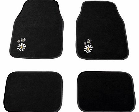 Carpoint Daisy Floor Mats Set of 4, Universal Fit