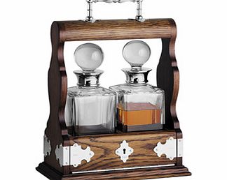Carrs Double Decanter Tantalus with Silver Brackets
