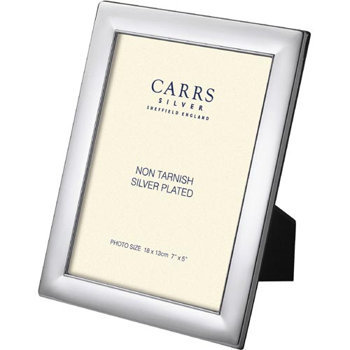 Carrs Of Sheffield 18 x 13cm Plain Rectangle Frame With Mahogany Finish Back In Silver Plate By Carrs Of Sheffield