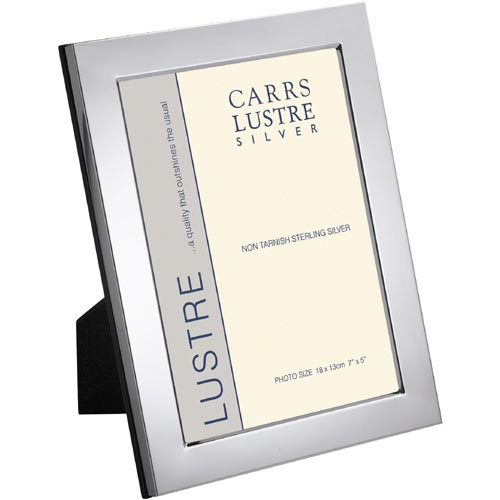 Carrs Of Sheffield Flat Plain Rectangle Frame- Mahogany Finish Back In Sterling Silver By Carrs Of Sheffield