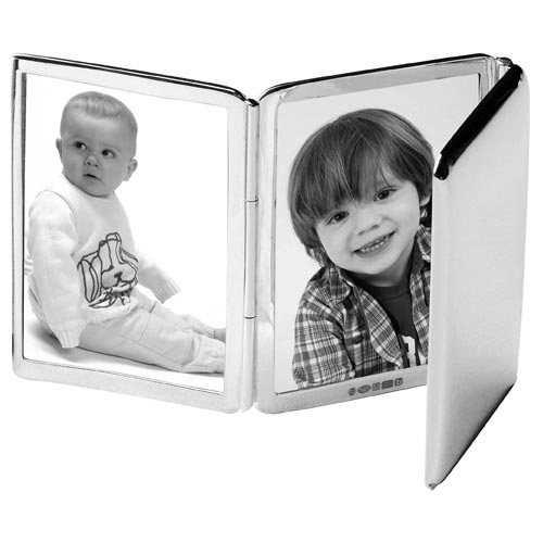 Carrs Of Sheffield Plain Folding Frame- Three Photo In Sterling Silver By Carrs Of Sheffield