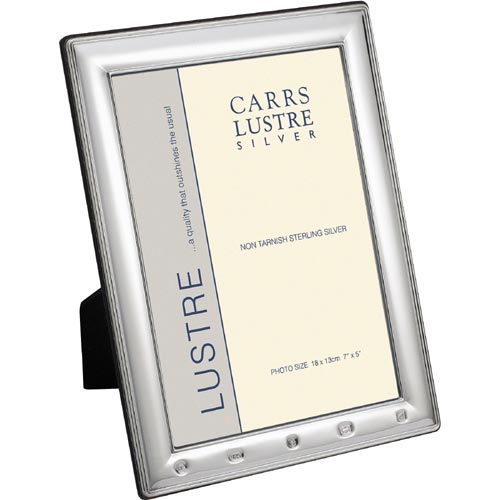Carrs Of Sheffield Plain Rectangle Frame- Blue Velvet Back- Feature Hallmark In Sterling Silver By Carrs Of Sheffield