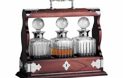 Carrs Triple Decanter Tantalus with Silver Brackets