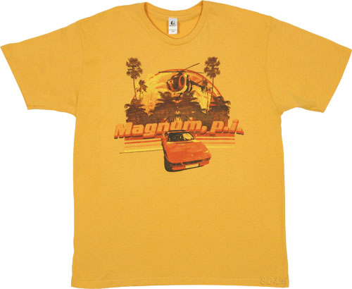 Cars and Copters Menand#39;s Magnum P.I T-Shirt