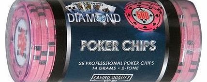 Diamond Poker Chips 500s (Tube of 25)