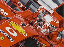 Carter Colin Carter -Gimmi Five-Michael Schumacher- French Gp 2002- Ltd Ed 100- Giclee Canvas stretched on