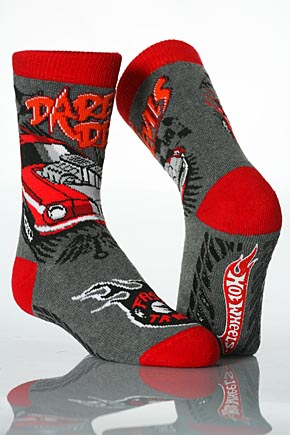 Cartoon Heroes Boys 1 Pair HotWheels Fast Track Grip n Go Slipper Socks 12.5 - 3.5 Boys