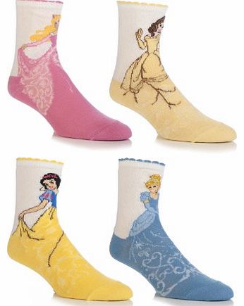 Girls 4 Pair SockShop Disney Princess Socks Assorted 4-6.5