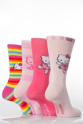 Cartoon Heroes Ladies 3 Pairs TM Hello Kitty Socks Assorted (II)