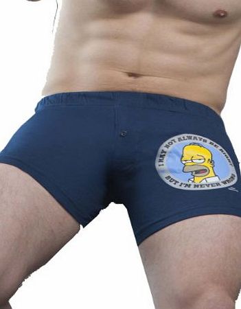 Cartoon Heroes Mens 1 Pair TM Simpsons Boxer Shorts - Medium - Navy