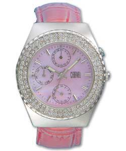 Carvel Ladies Pink Strap Watch