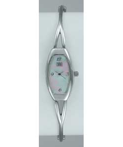 Carvel Ladies Quartz Sterling Silver Bangle Watch