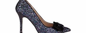 Chloe black glitter embellished heels