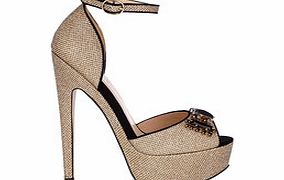 Jameila gold platform heels