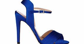 Juicy blue satin heeled sandals