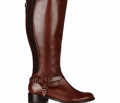 Petra tan leather riding boots