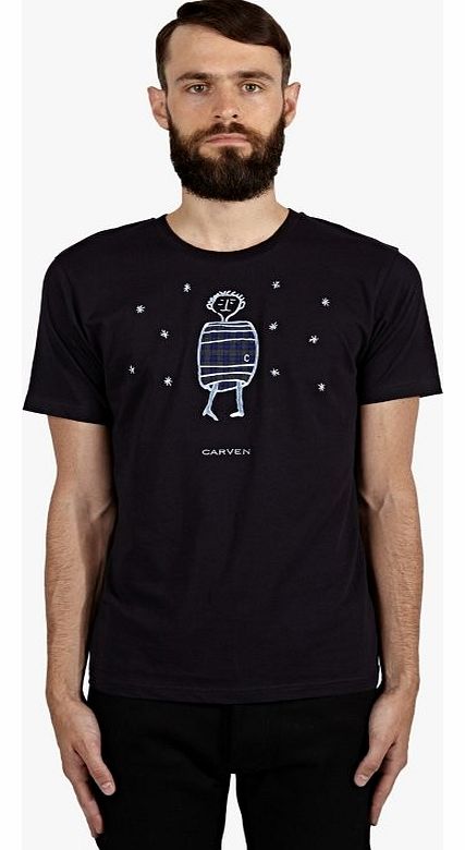 Carven Mens Navy Barrel Motif T-Shirt