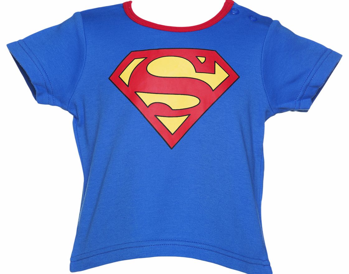 Kids Blue Superbaby Superman Logo T-Shirt