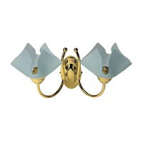 Cascade Handkerchief Glasses 2 Arm Brass Wall Light 2X60W