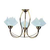 Cascade Handkerchief Glasses 3 Arm Brass Pendant 3X60W