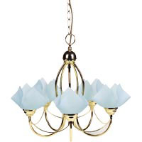 Cascade Handkerchief Glasses 5 Arm Brass Pendant 5X60W