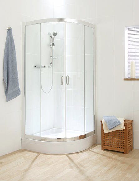 Glide Semi-Arc Shower Enclosure (900x900mm) with Tray