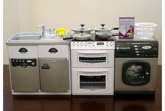 Cooker Washer Fridge Dishwasher Play Kitchen Set Toy