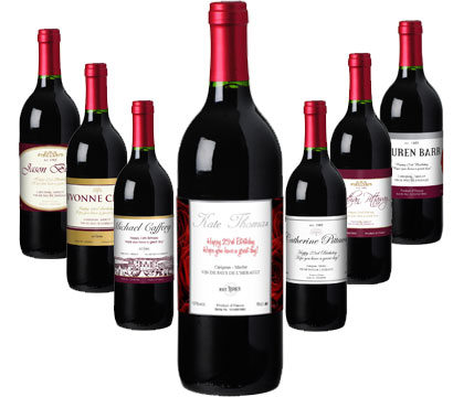 Personalised Red Wine Bottles