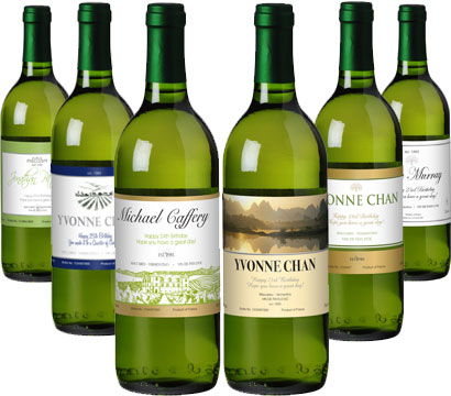 case of 12 Personalised White Wine Bottles