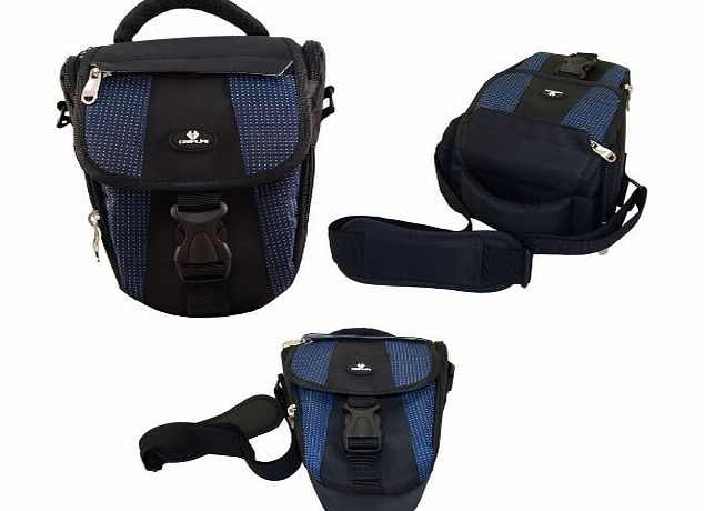Case4Life Black/Blue Digital SLR Camera Bag Holster Carry Case for Nikon SLR D Series - D3100, D3200, D3300, D4, D40, D5100, D5200, D5300, D610, D700, D7100, D800 - Lifetime warranty