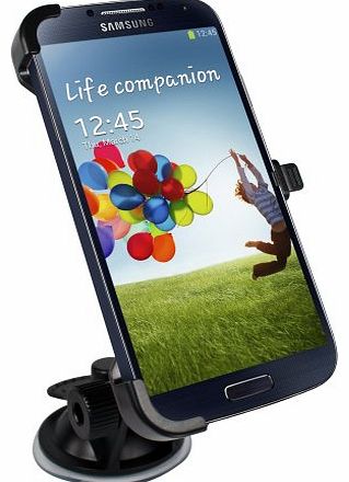 CaseGuru Car Windshield Mount Holder Cradle for Samsung i9500 Galaxy S4 IIII with MicroUSB In Car Charger