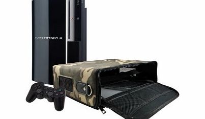 CaseGuru PS3/PS4 Sony PlayStation 3 and Playstation 4 Console Carry Travel Bag Case ideal for travelling Also for In Car Use - Army Camouflage