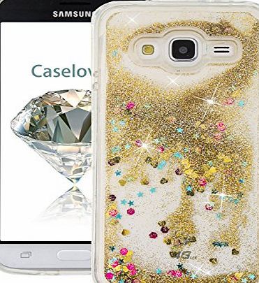 CaseLover Samsung Galaxy J3(2016) Case, Caselover Liquid Case for J3, Gradual Color Creative Flowing Floating Back Cover Star Quicksand Bling Silicone TPU Flexible Soft Waterproof Oilproof Shock-Absorption Anti