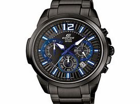 Casio Black and blue steel chrono watch