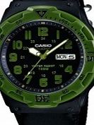 Casio Collection Green Cloth Strap Sports Watch