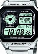 Casio Collection World Time Silver Steel Watch