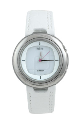 Casio Felite White Leather Watch LWQ 300LU 7EER