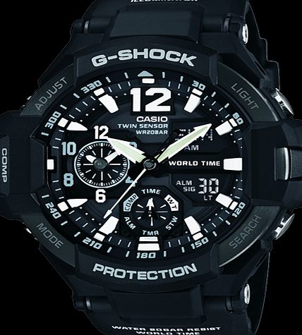 Casio G-Shock Black Resin Strap Mens Watch GA-1100-1AER