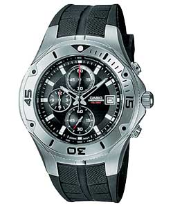 casio Gents Chronograph Black Strap Watch