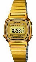 Gold Plated Ladies Digital Bracelet Watch LA670WEGA-9EF
